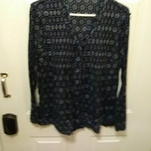Navy Blue Izod blouse type tunic top